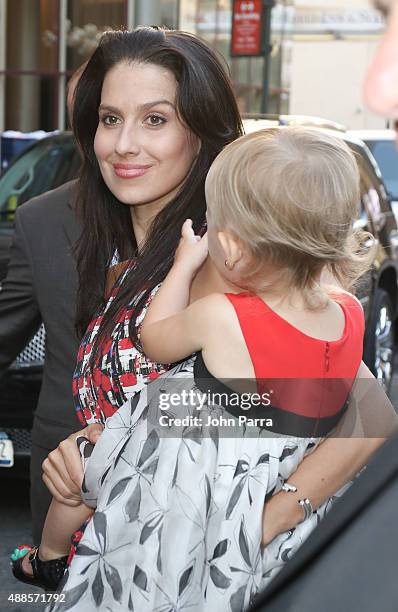 Hilaria Thomas and Carmen Balwin are seen during the 2016 New York Fashion Week: The Shows - Day 6 on September 15, 2015 in New York City.