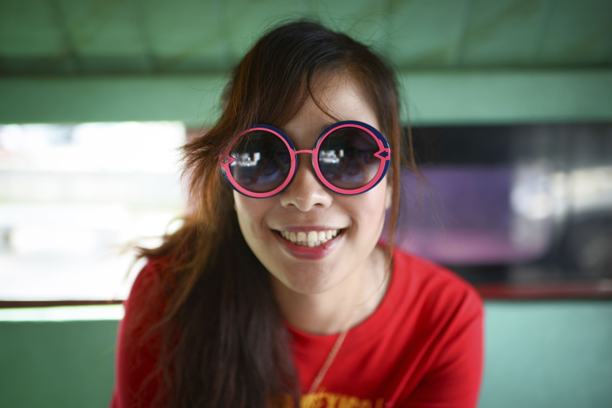 Cute Girl With Funny Sunglasses Cute Girl With Funny Sunglasses