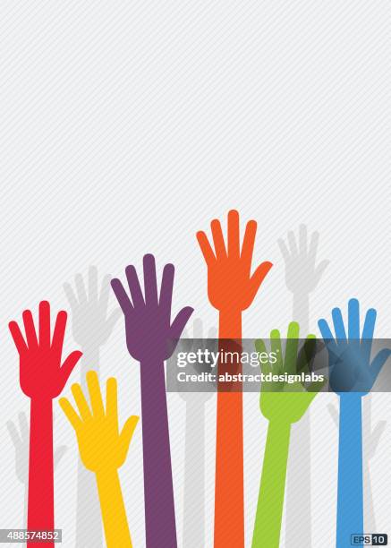 raised hands - hand raised stock illustrations