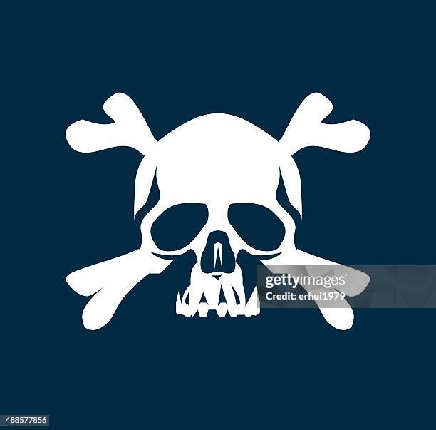 piratenflagge - skull logo stock-grafiken, -clipart, -cartoons und -symbole
