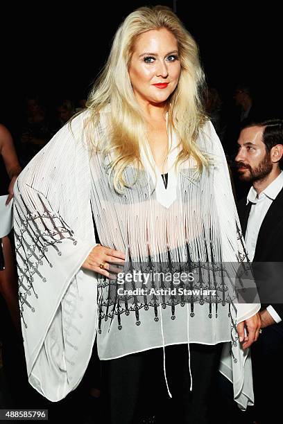 Singer Kat Solar attends Thomas Wylde Spring 2016 during New York Fashion Week: The Shows at The Dock, Skylight at Moynihan Station on September 16,...