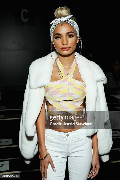 Singer Princess Pia Mia attends Thomas Wylde Spring 2016 during New York Fashion Week: The Shows at The Dock, Skylight at Moynihan Station on...