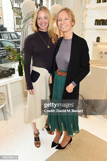 Kate Reardon and Martha Ward attend the launch of the Bamford South Audley store in Mayfair on September 16, 2015 in London, England.