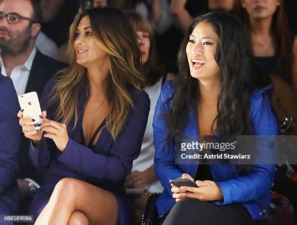 Singer Nicole Scherzinger and pianist Chloe Flower attend Thomas Wylde Spring 2016 during New York Fashion Week: The Shows at The Dock, Skylight at...