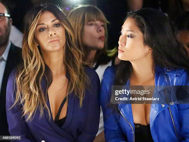 Singer Nicole Scherzinger and pianist Chloe Flower attend Thomas Wylde Spring 2016 during New York Fashion Week: The Shows at The Dock, Skylight at...