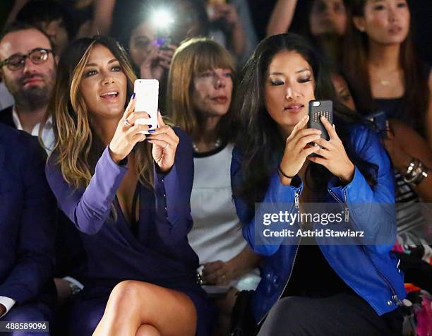 Singer Nicole Scherzinger and pianist Chloe Flower attend Thomas Wylde Spring 2016 during New York Fashion Week: The Shows at The Dock, Skylight at...