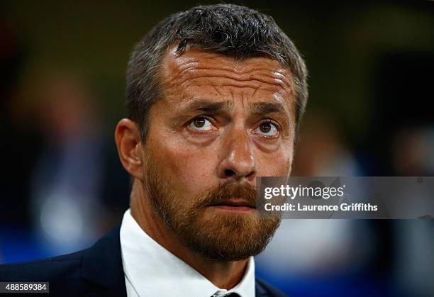 Head Coach Slavisa Jokanovic looks on during the UEFA Chanmpions League group G match between Chelsea and Maccabi Tel-Aviv FC at Stamford Bridge on...