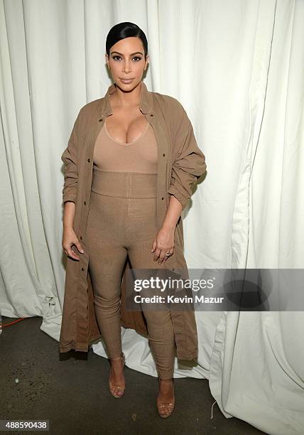 Kim Kardashian West attends Kanye West Yeezy Season 2 during New York Fashion Week at Skylight Modern on September 16, 2015 in New York City.