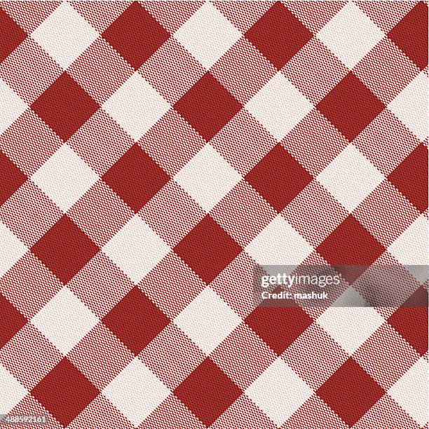 stockillustraties, clipart, cartoons en iconen met tablecloth seamless pattern - rood kleed