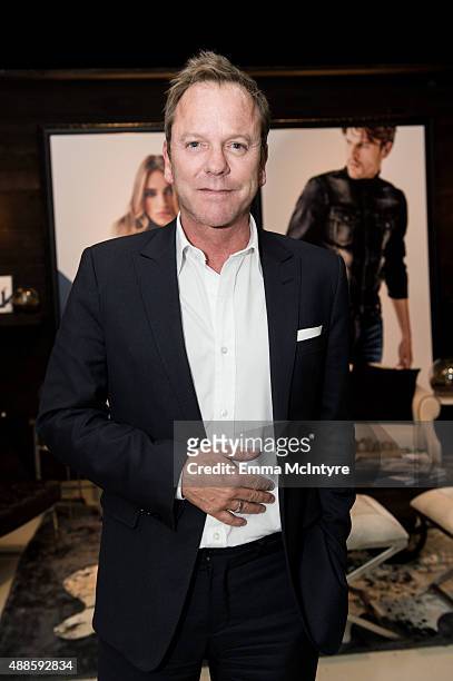 Actor Kiefer Sutherland of 'Foresaken' attends the Guess Portrait Studio on September 16, 2015 in Toronto, Canada.
