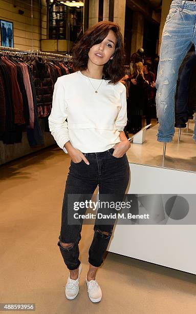 Ashley Sky attends the Little Simz x G-Star RAW in-store album launch for 'A Curious Tale of Trials + Persons' on September 16, 2015 in London,...