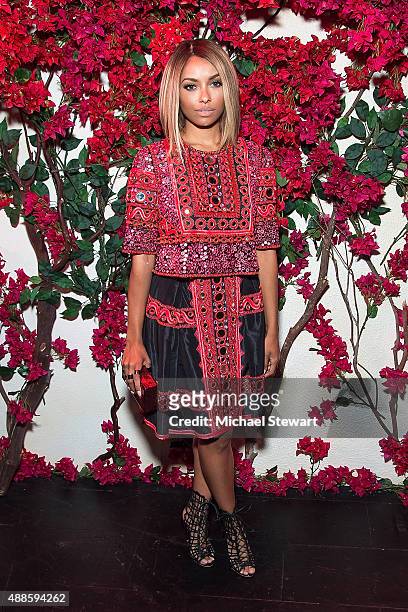 Actress Kat Graham attends the Naeem Khan fashion show during Spring 2016 New York Fashion Week at The Arc, Skylight at Moynihan Station on September...