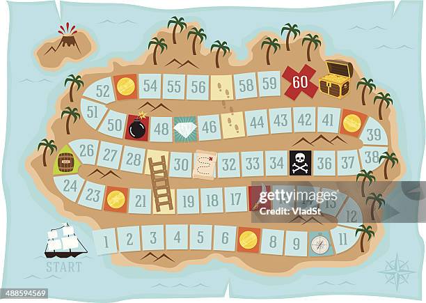 treasure island-board game - seeräuber stock-grafiken, -clipart, -cartoons und -symbole