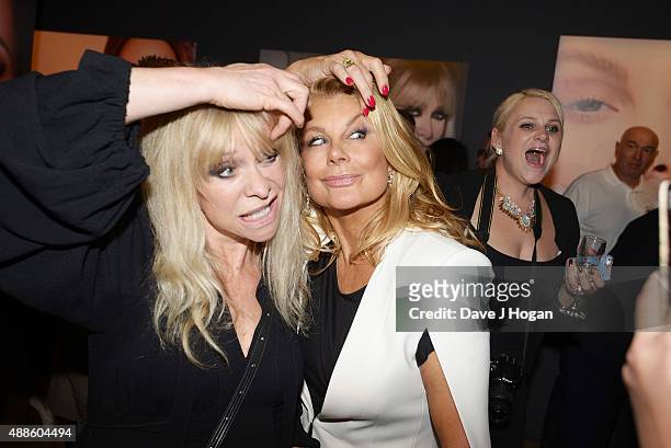Jo Wood and Jilly Johnson attend the book launch party for 'Simply Glamorous' By Gary Cockerill at Alon Zakaim on September 16, 2015 in London,...