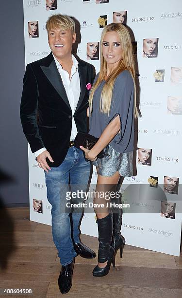 Katie Price and Gary Cockerill attend the book launch party for 'Simply Glamorous' By Gary Cockerill at Alon Zakaim on September 16, 2015 in London,...