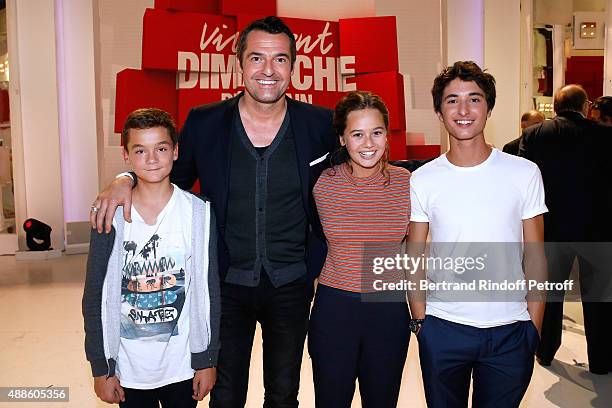 Actors Eliott Tiberghien, Arnaud Ducret, Lucie Fagedet and Orfeo Campanella present the TV Series "Parents mode d'emploi" during the 'Vivement...