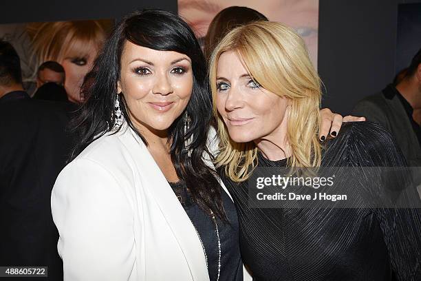 Martine McCutcheon and Michelle Collins attend the book launch party for 'Simply Glamorous' By Gary Cockerill at Alon Zakaim on September 16, 2015 in...