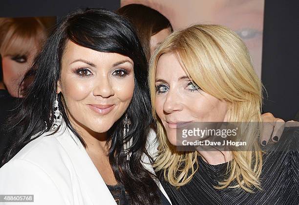 Martine McCutcheon and Michelle Collins attend the book launch party for 'Simply Glamorous' By Gary Cockerill at Alon Zakaim on September 16, 2015 in...