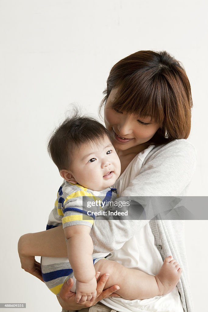 Mother holding baby