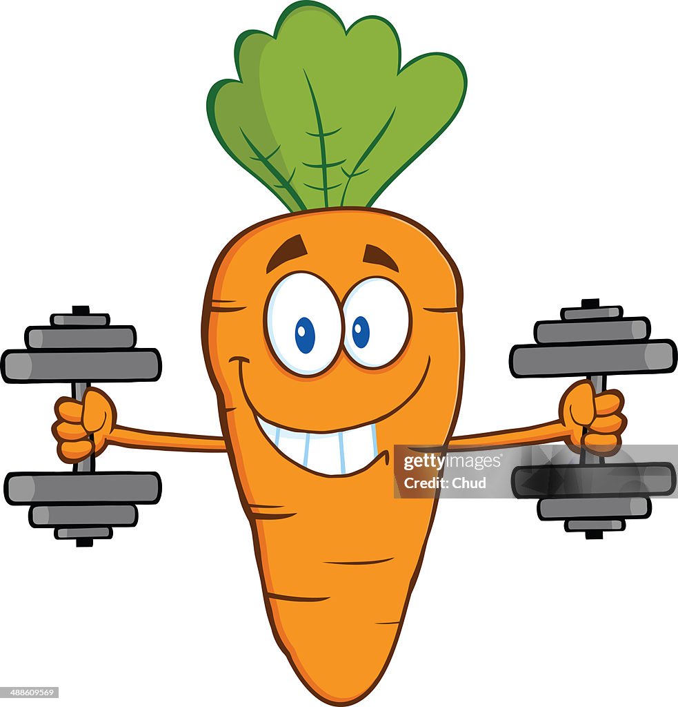 Carrot Holding Dumbbells