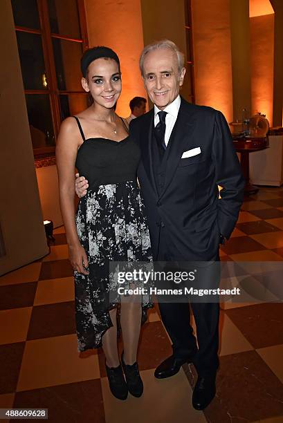 Rebekka Ackermann and Jose Carreras during the 'Jose Carreras Foundation Celebrates Its 20th Anniversary' at Kaisersaal on September 16, 2015 in...