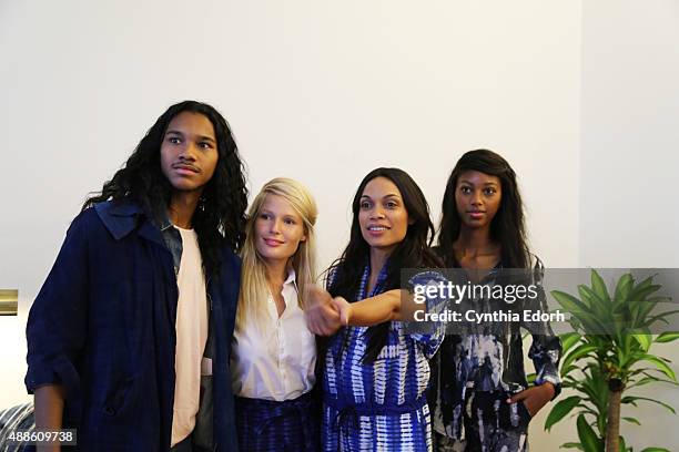 Jordun Love, Jen Dance, Rosario Dawson and Sydney Nelson attend Studio 189 Spring 2016 Presentation at Lower Eastside Girls Club on September 14,...