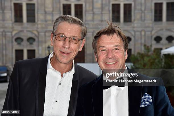 Peter Schaefer and Patrick Lindner during the 'Jose Carreras Foundation Celebrates Its 20th Anniversary' at Kaisersaal on September 16, 2015 in...