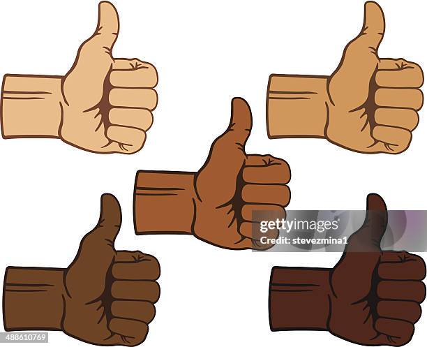 thumbs up - multiple hands pointing stock illustrations