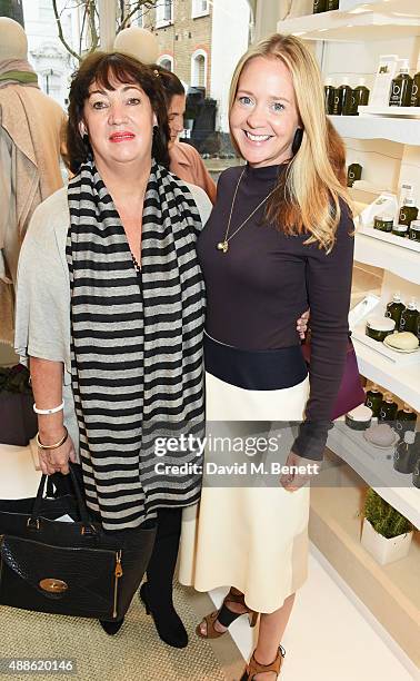 Paula Fitzherbert and Kate Reardon attend the launch of the Bamford South Audley store in Mayfair on September 16, 2015 in London, England.