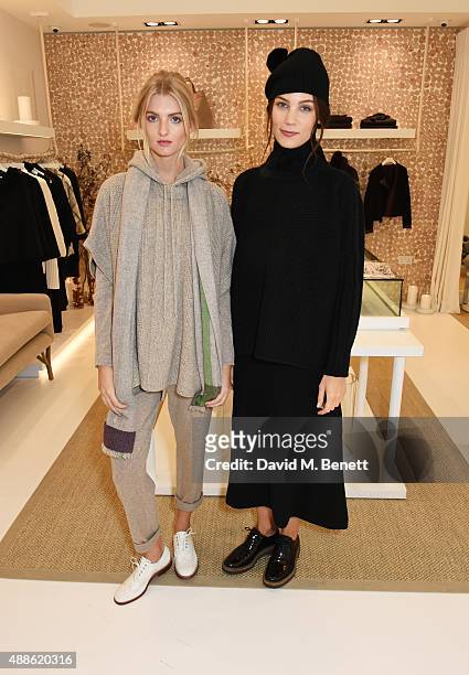 Models pose at the launch of the Bamford South Audley store in Mayfair on September 16, 2015 in London, England.