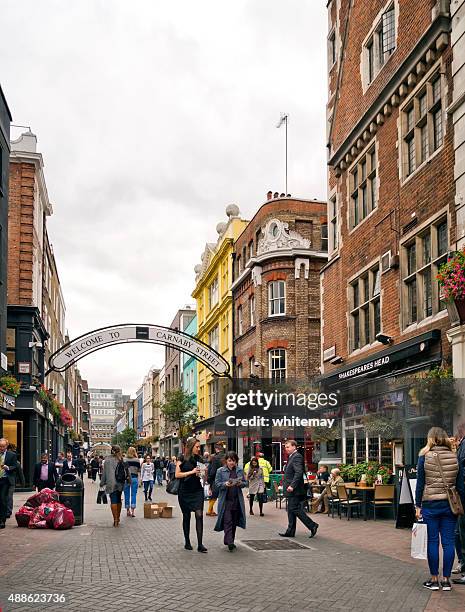 carnaby street, london - pedestrian zone stock pictures, royalty-free photos & images