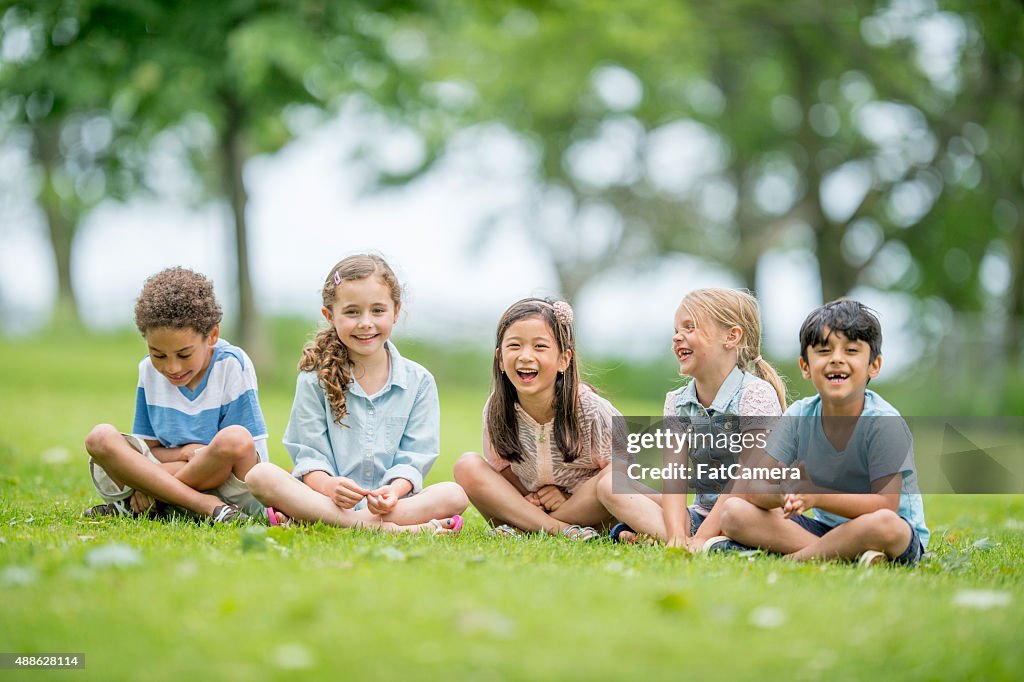 Kids Laughing Outside at the Park