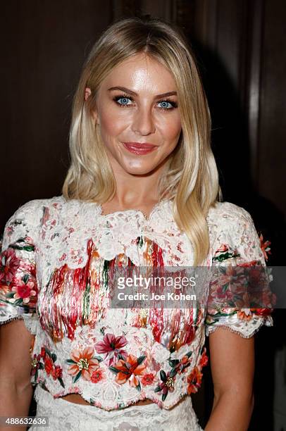 Julianne Hough attends the Marchesa Spring 2016 fashion show during New York Fashion Week at St. Regis Hotel on September 16, 2015 in New York City.