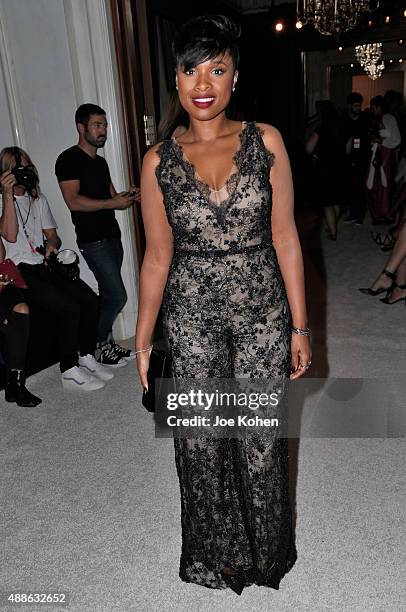 Jennifer Hudson attends the Marchesa Spring 2016 fashion show during New York Fashion Week at St. Regis Hotel on September 16, 2015 in New York City.