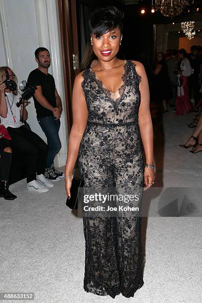 Jennifer Hudson attends the Marchesa Spring 2016 fashion show during New York Fashion Week at St. Regis Hotel on September 16, 2015 in New York City.