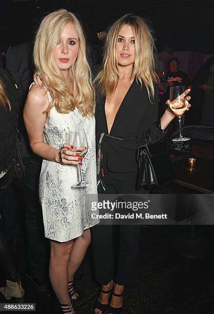 Diana Vickers and Kara Rose Marshall attend the ROCKINS London Fash Bash at The Cuckoo Club on September 16, 2015 in London, England.