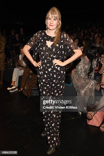 Tennessee Thomas attends Anna Sui Spring 2016 during New York Fashion Week: The Shows at The Arc, Skylight at Moynihan Station on September 16, 2015...