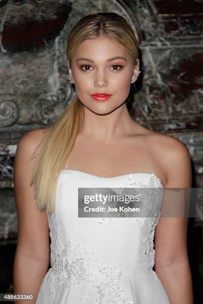 Olivia Holt attends the Marchesa Spring 2016 fashion show during New York Fashion Week at St. Regis Hotel on September 16, 2015 in New York City.