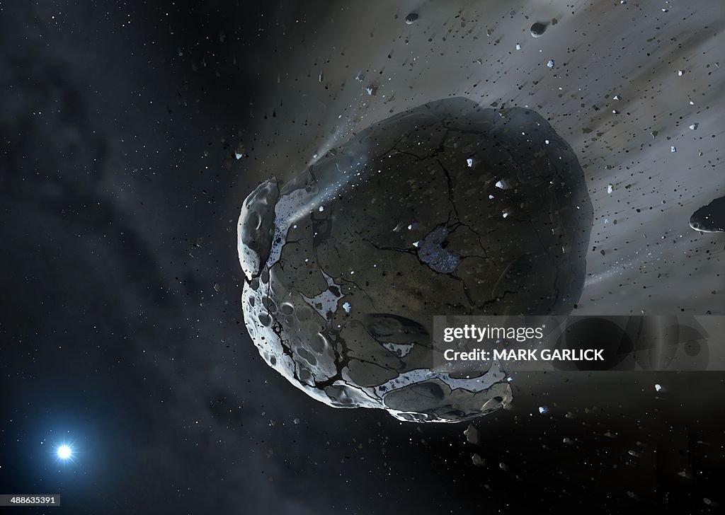 Artwork of water-rich asteroid