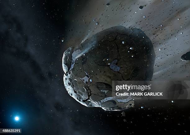 ilustrações, clipart, desenhos animados e ícones de artwork of water-rich asteroid - astrofísica