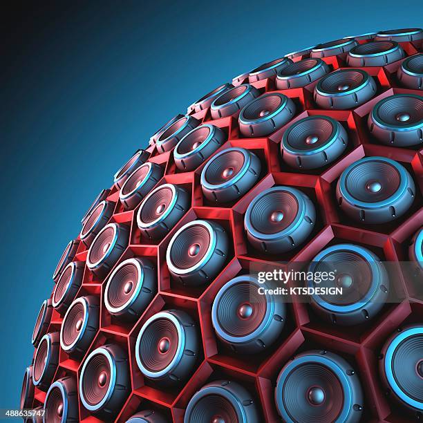 stockillustraties, clipart, cartoons en iconen met speakers, environmental concept - grote groep dingen