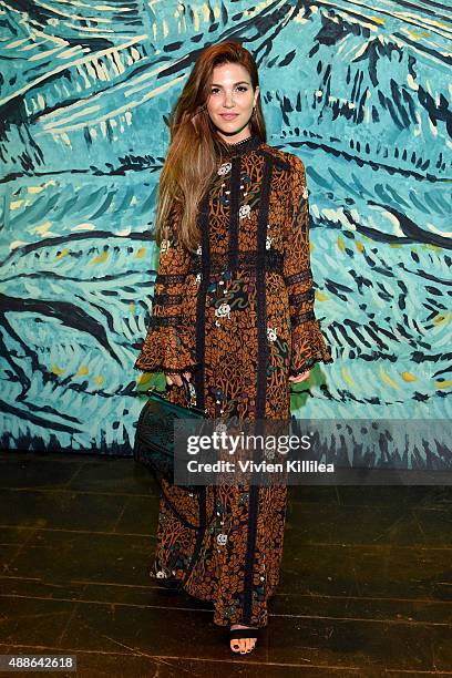 Negin Mirsalehi attends Anna Sui Spring 2016 during New York Fashion Week: The Shows at The Arc, Skylight at Moynihan Station on September 16, 2015...