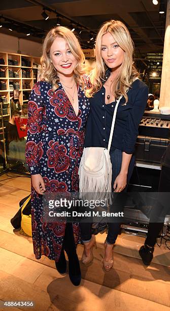 Poppy Jamie and Laura Whitmore attend the Levi's¨ Lot 700 London launch event on September 16, 2015 in London, England.