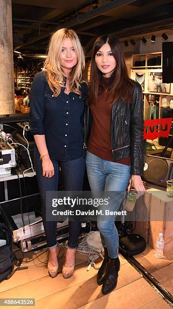 Laura Whitmore and Gemma Chan attend the Levi's¨ Lot 700 London launch event on September 16, 2015 in London, England.
