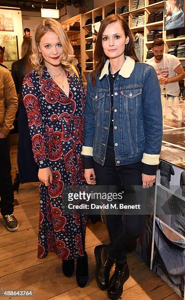 Poppy Jamie and Charlotte De Carle attend the Levi's¨ Lot 700 London Launch Event on September 16, 2015 in London, England.
