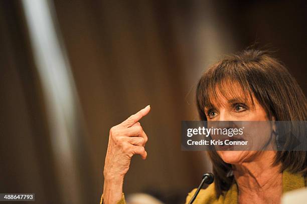 Valerie Harper speaks during the The Fight Against Cancer: Challenges, Progress, and Promise Senate Hearing at Dirksen Senate Office Building on May...