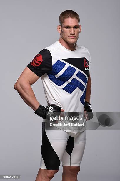 Heavyweight Todd Duffee poses for a portrait during a UFC photo session at the Hyatt Regency Mission Bay on July 12, 2015 in San Diego, California.