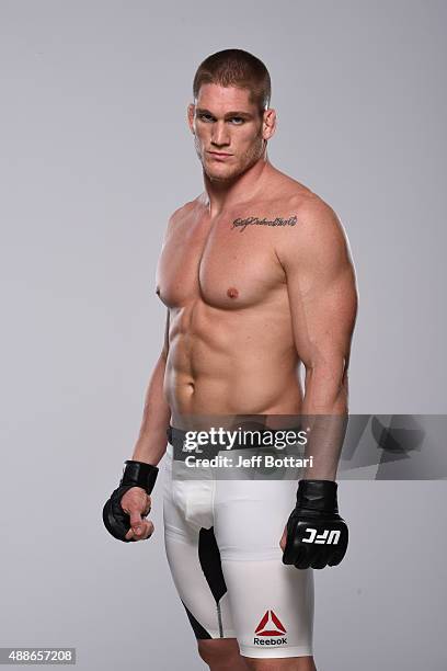 Heavyweight Todd Duffee poses for a portrait during a UFC photo session at the Hyatt Regency Mission Bay on July 12, 2015 in San Diego, California.