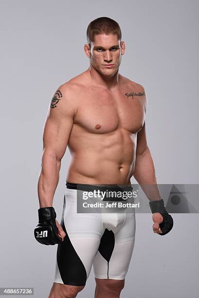 Heavyweight Todd Duffee poses for a portrait during a UFC photo session at the Hyatt Regency Mission Bay on July 12, 2015 in San Diego, California.