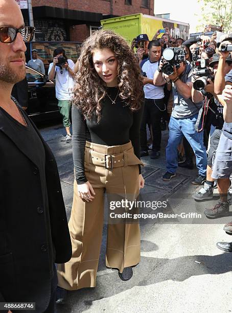 Lorde is seen on September 16, 2015 in New York City.